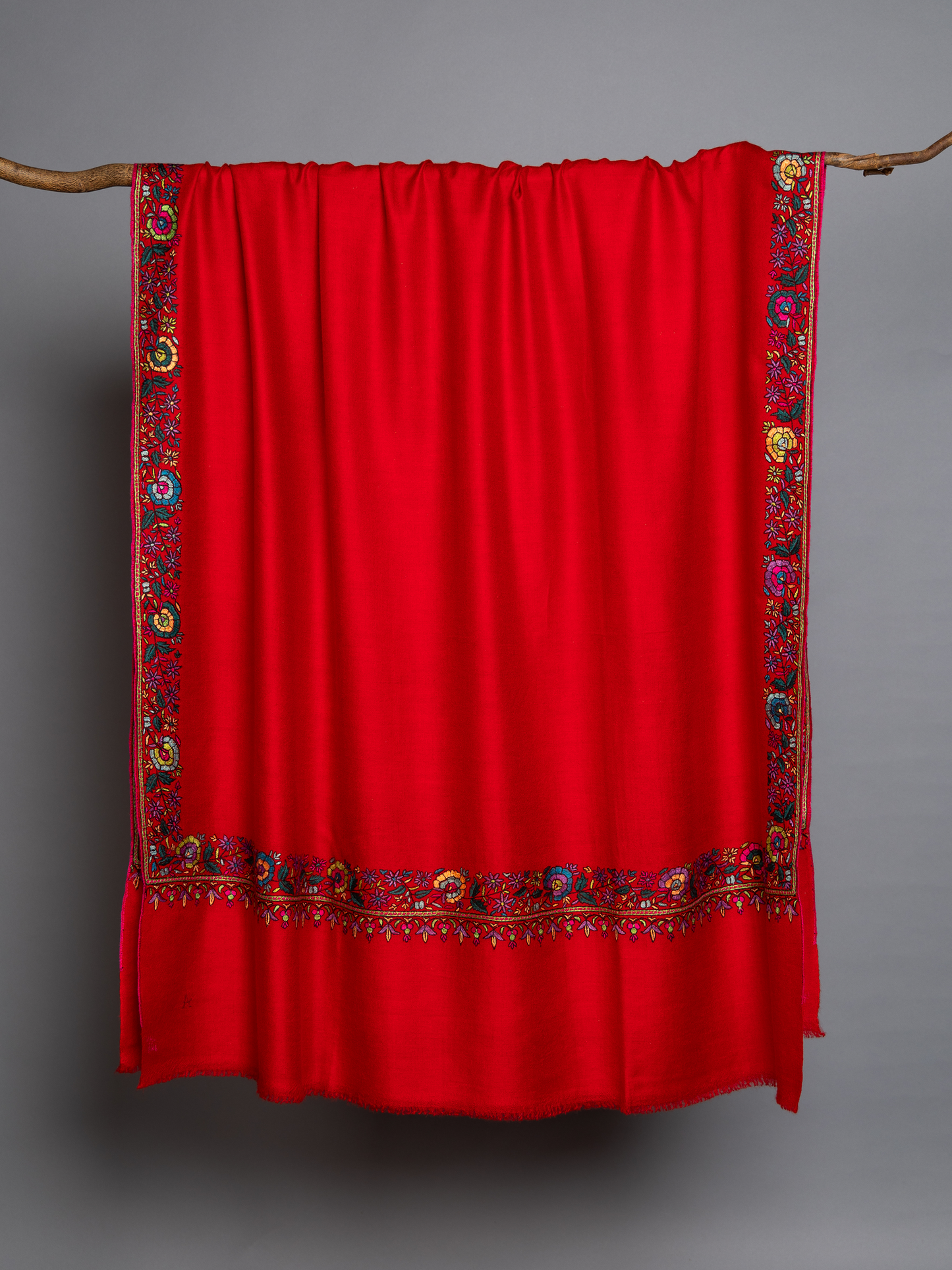 Lipstick Red Multicolor Palla Embroidered