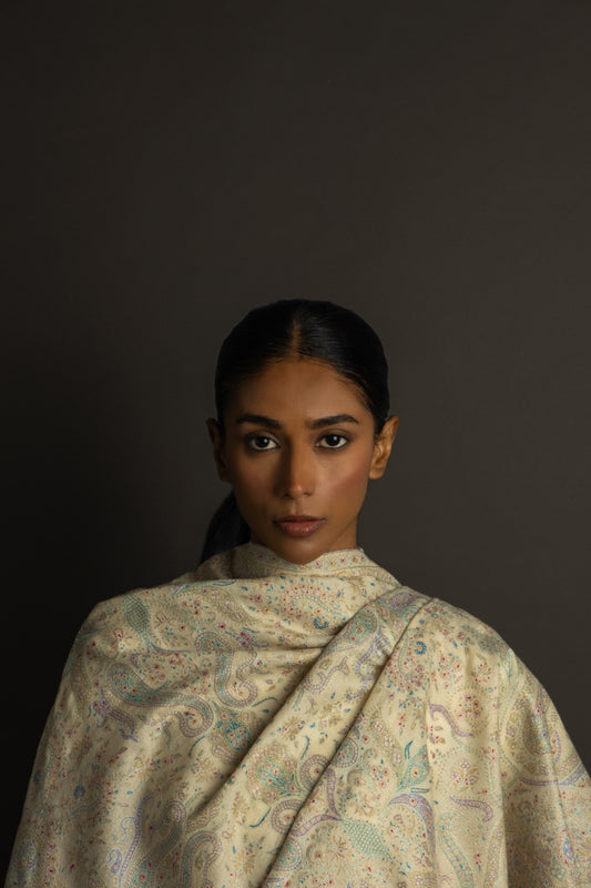 Ivory Spring Jama Shawl