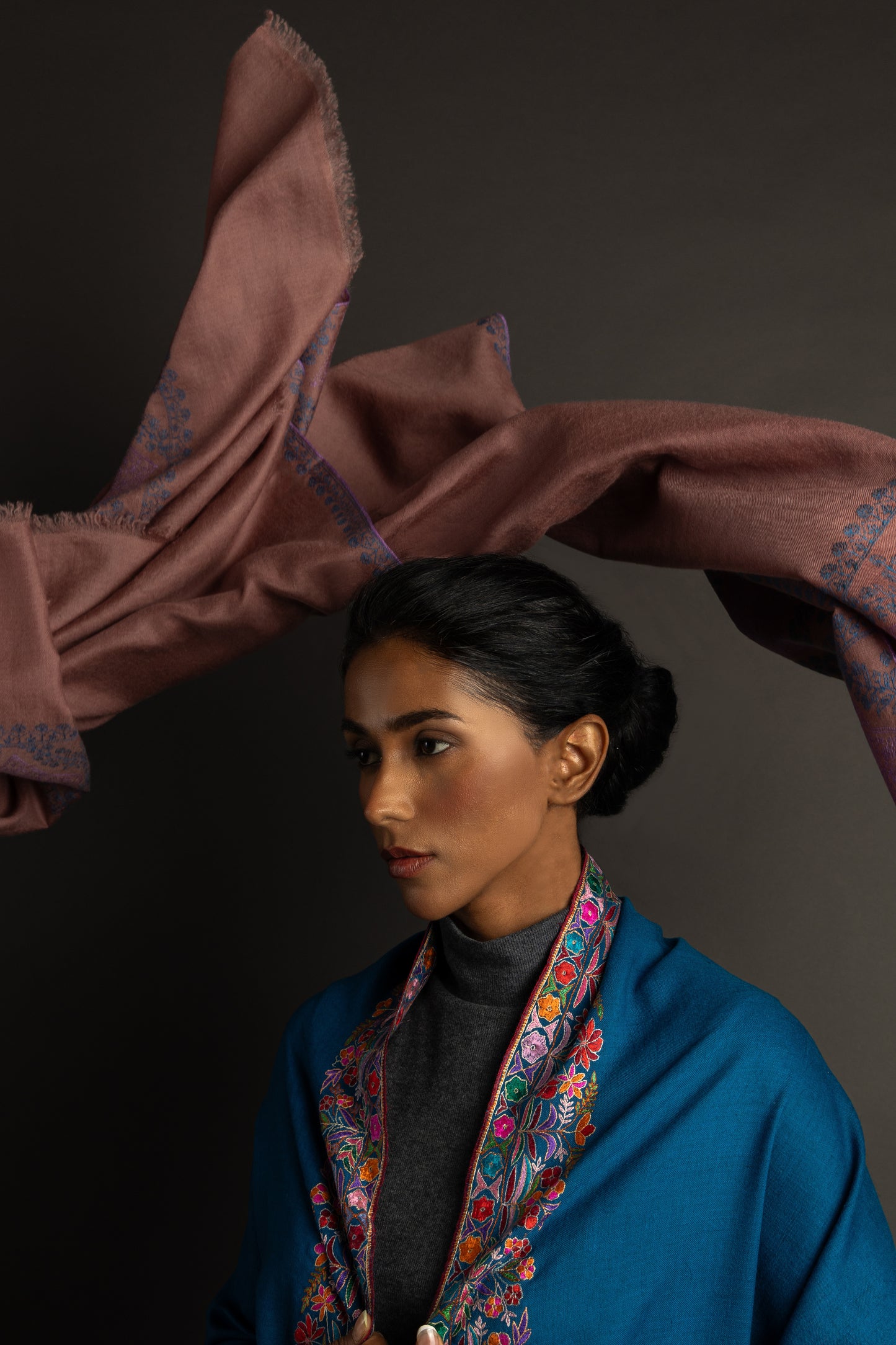 Blue Palla Vibrant Embroidered