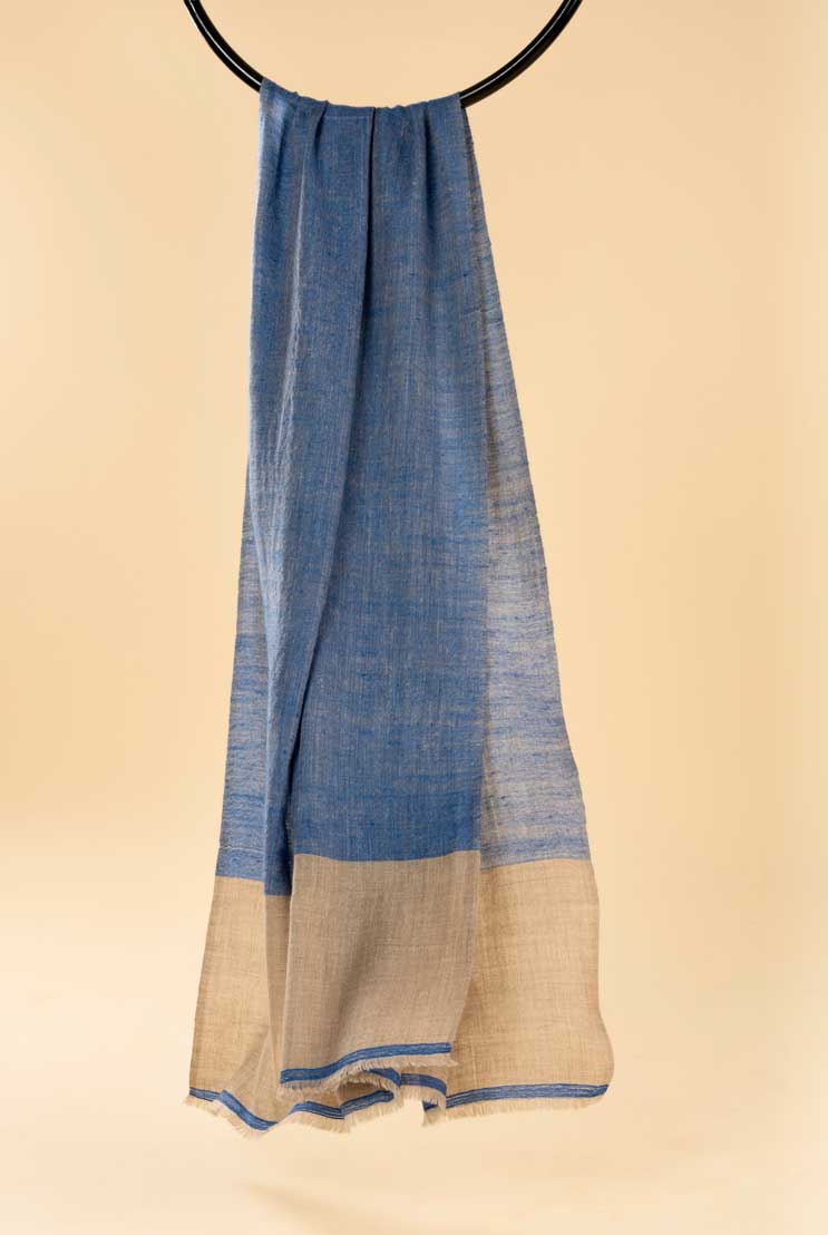 Sky Blue and Natural Border