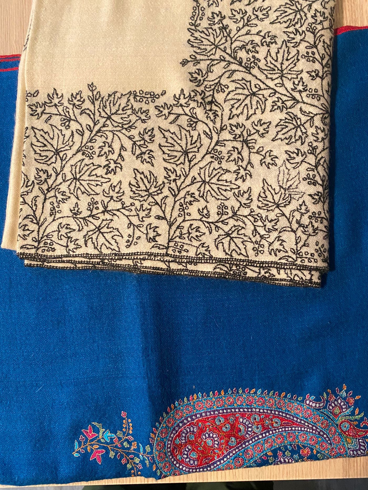 Paisley Blue 2 & White and Black Palla
