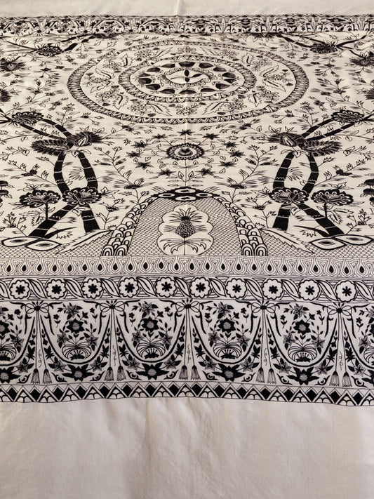 Palampore Bedspread Black/White