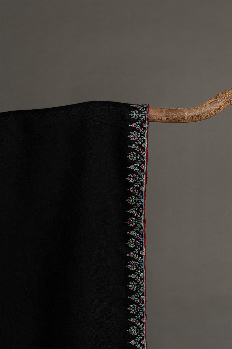 Black Multicolored Embroidered Bale Sozni