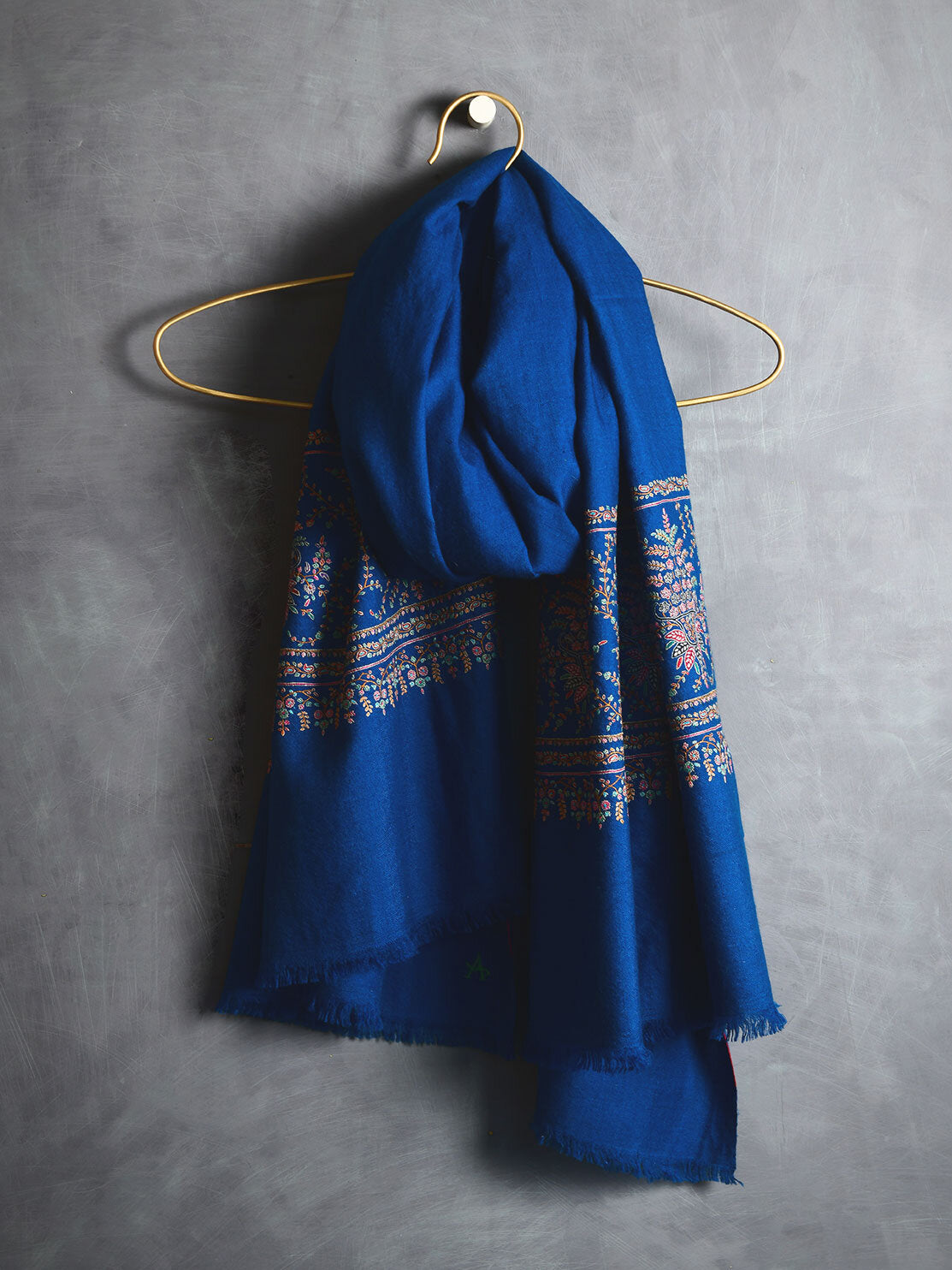 Palla Royal Blue Embroidered Shawl