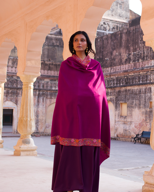 Aubergine Palla Daar Shawl