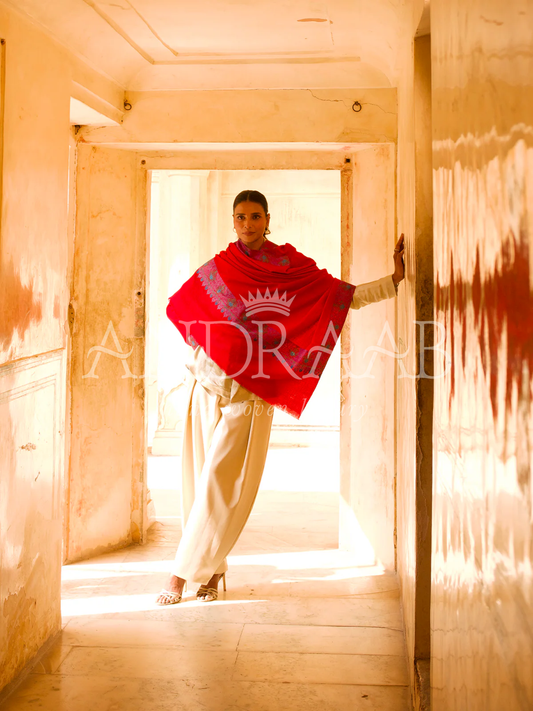 Red Palla Daar Shawl