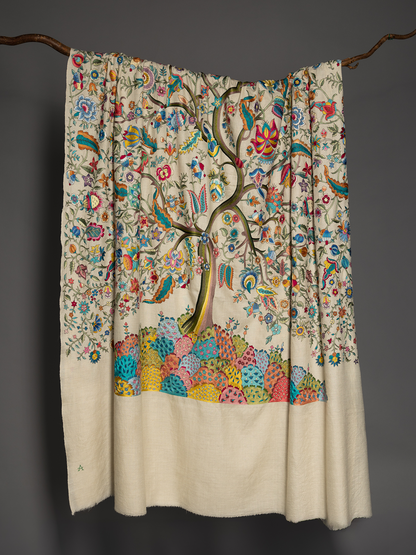 White Tree of Life XL Shawl