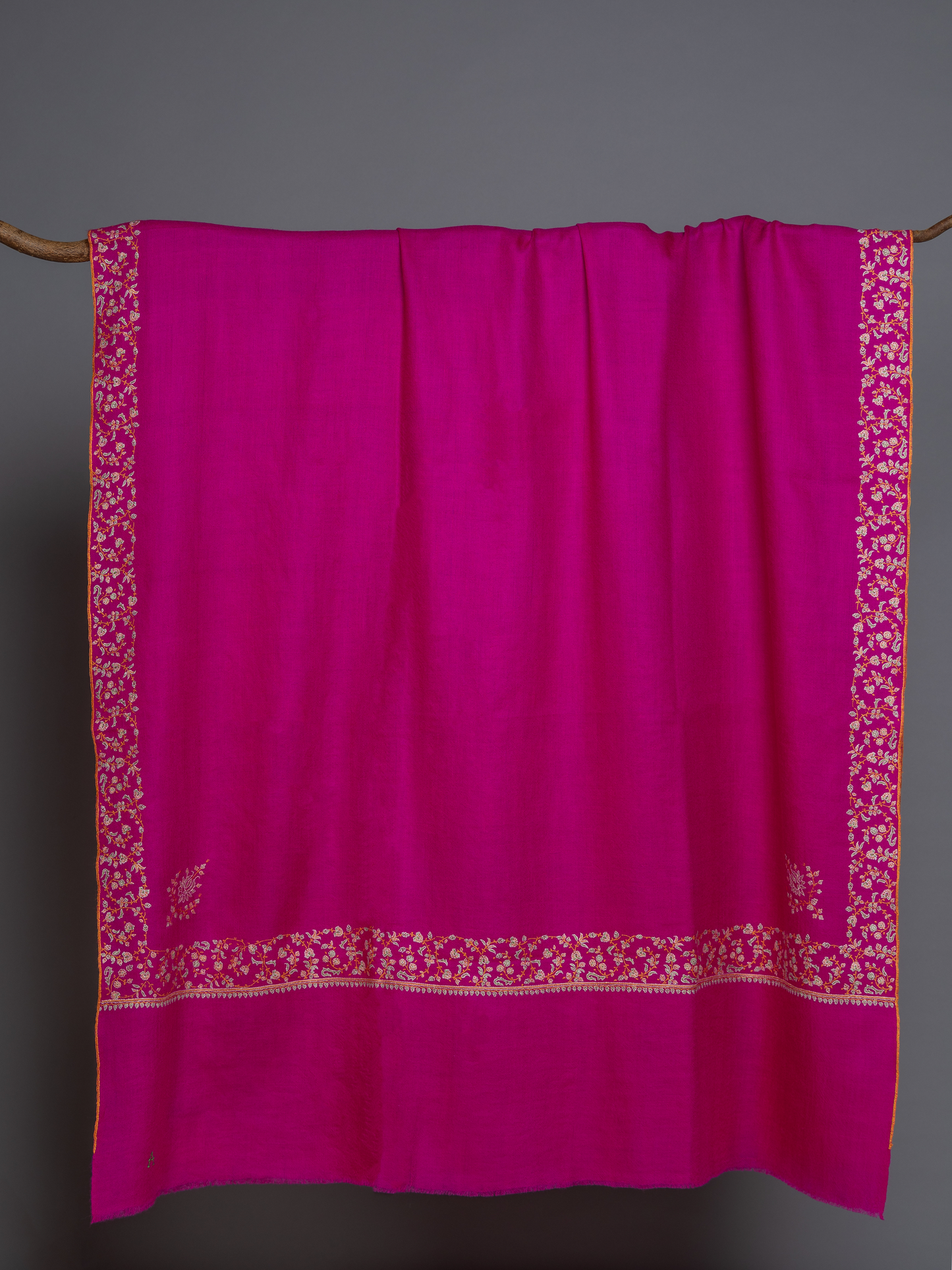 Magenta Pink Palla Embroidered
