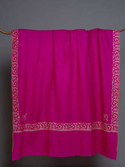 Magenta Pink Palla Embroidered