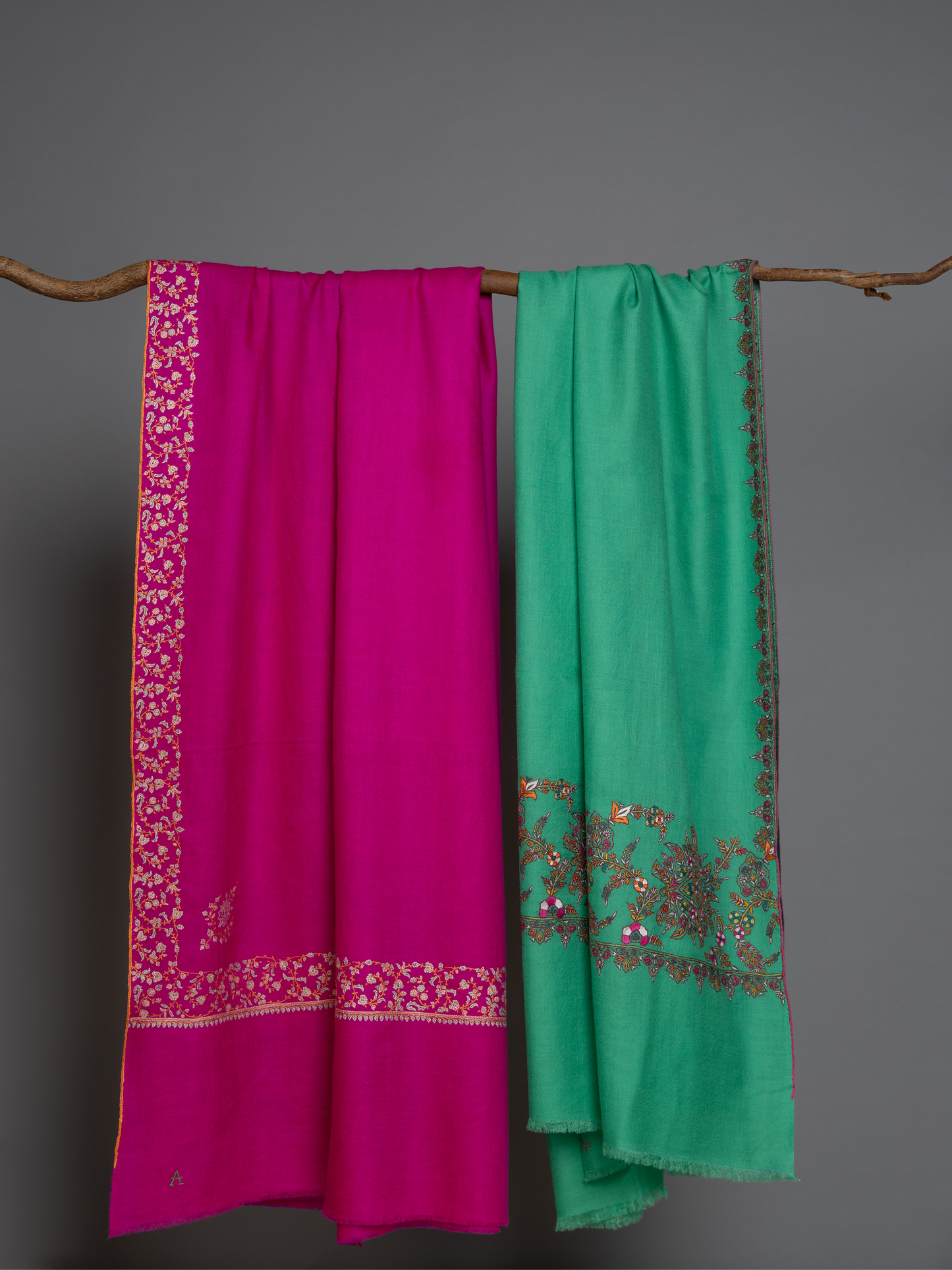 Magenta Pink Palla Embroidered