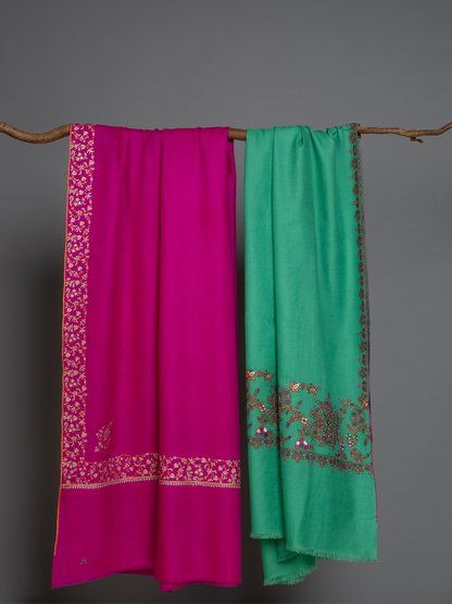 Magenta Pink Palla Embroidered