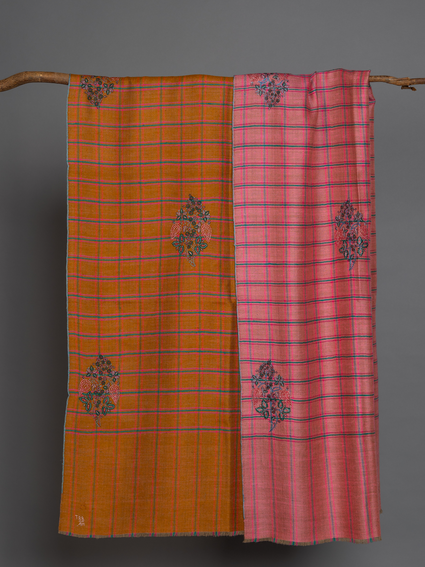Mustard and Pink Reversible Boteh