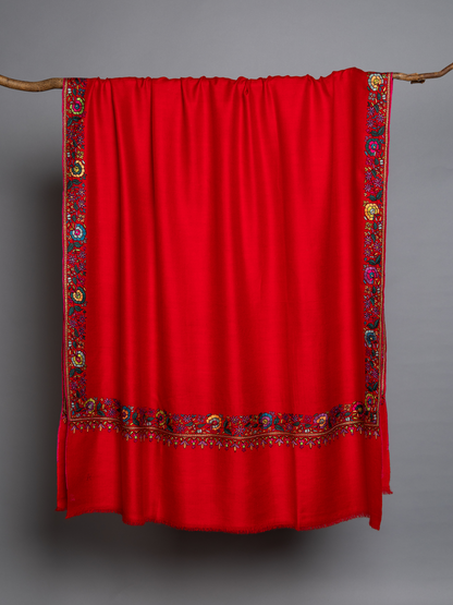 Lipstick Red Multicolor Palla Embroidered