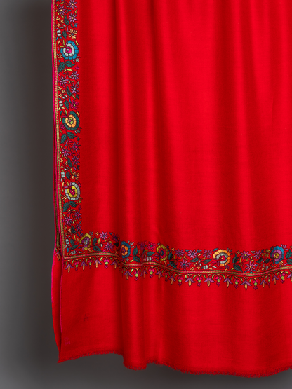 Lipstick Red Multicolor Palla Embroidered