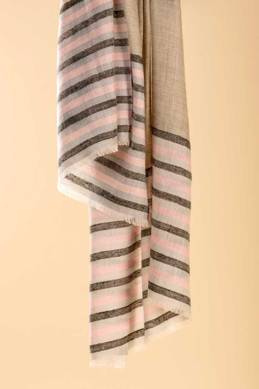 Stripes Natural Grey and Pink