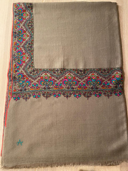 Natural Sozni Embroidered